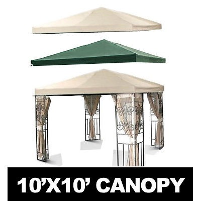 10x10 Single tiered Replacement Gazebo Canopy Top Green