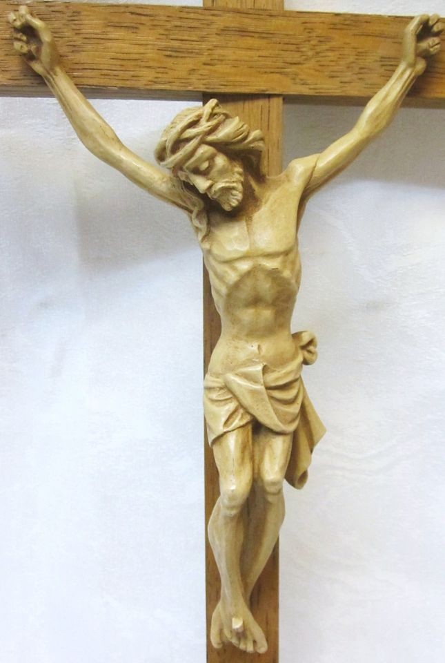 Antique Old Religious Crucifix Wood Cross Jesus Christ Corpus Figure 