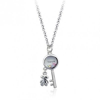 Swarovski Elements Crystal Tous Style Bear Necklace White Gold GP 18 