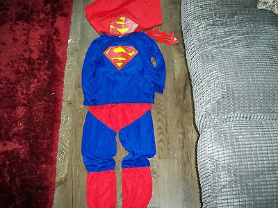 NEW Boys red Superman Dress Up Costume With Cape Age 3   4 Year Fancy 