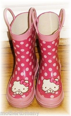 HELLO KITTY Rain Boots SANRIO Girls Kids Childs BOOT FALL WINTER PINK 