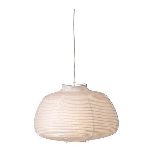    PENDANT CEILING LAMP RICE PAPER SHADE PLUG IN OVER 15 FEET LONG CORD