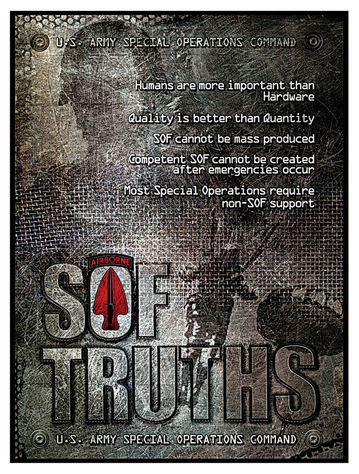 Green Berets Special Operations Forces SOF Truths Poster Ver 1