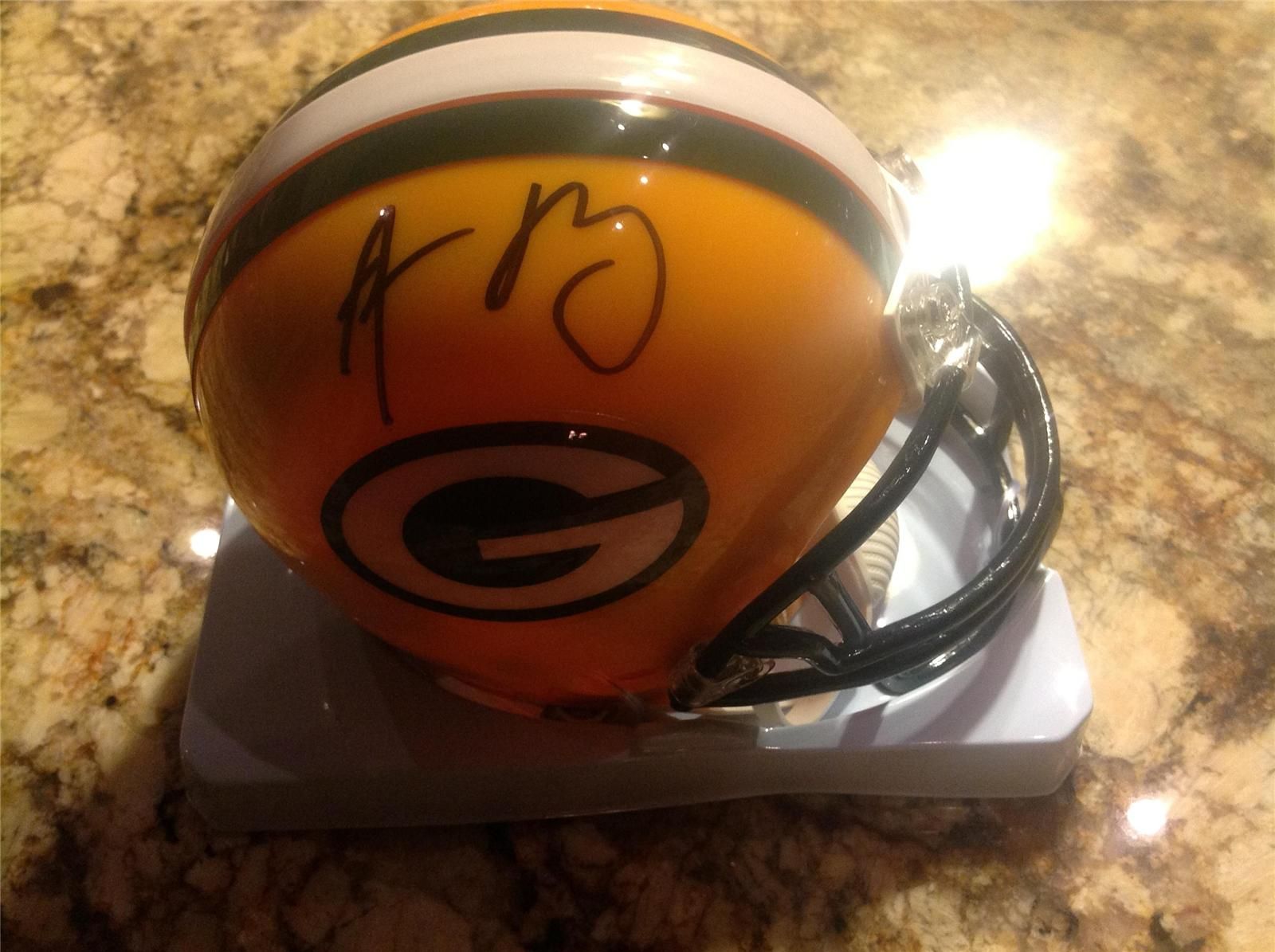 Aaron Rodgers Signed Packers Mini Helmet w Steiner COA