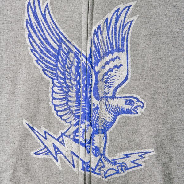 Air Force Falcons Grey Distressed Mascot Full Zip Hooded Sweatshirt 