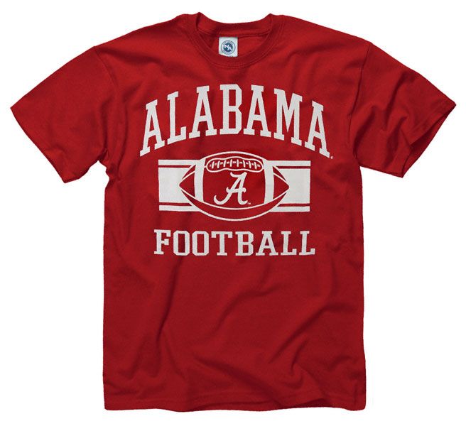 Alabama Crimson Tide Crimson Wide Stripe Football T Shirt
