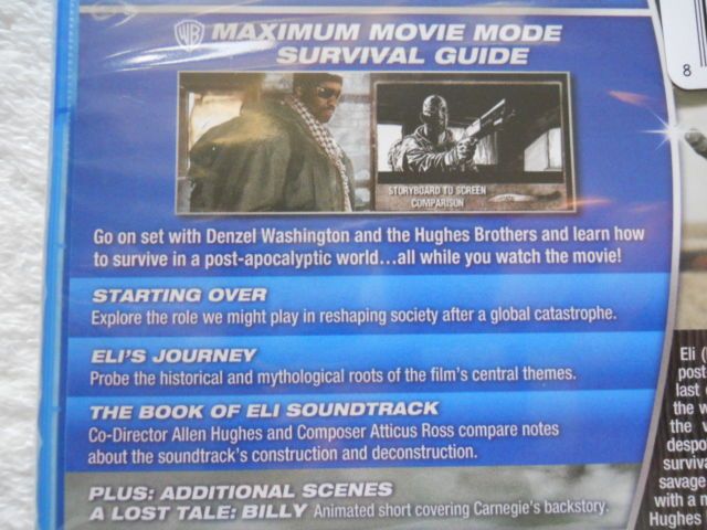 The Book of Eli (Blu ray Disc, 2010) Denzel Washington. AMAZING Film 