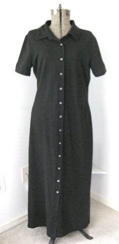 hanna Andersson Womens Black Stretch Jersey Knit Full Length Polo 