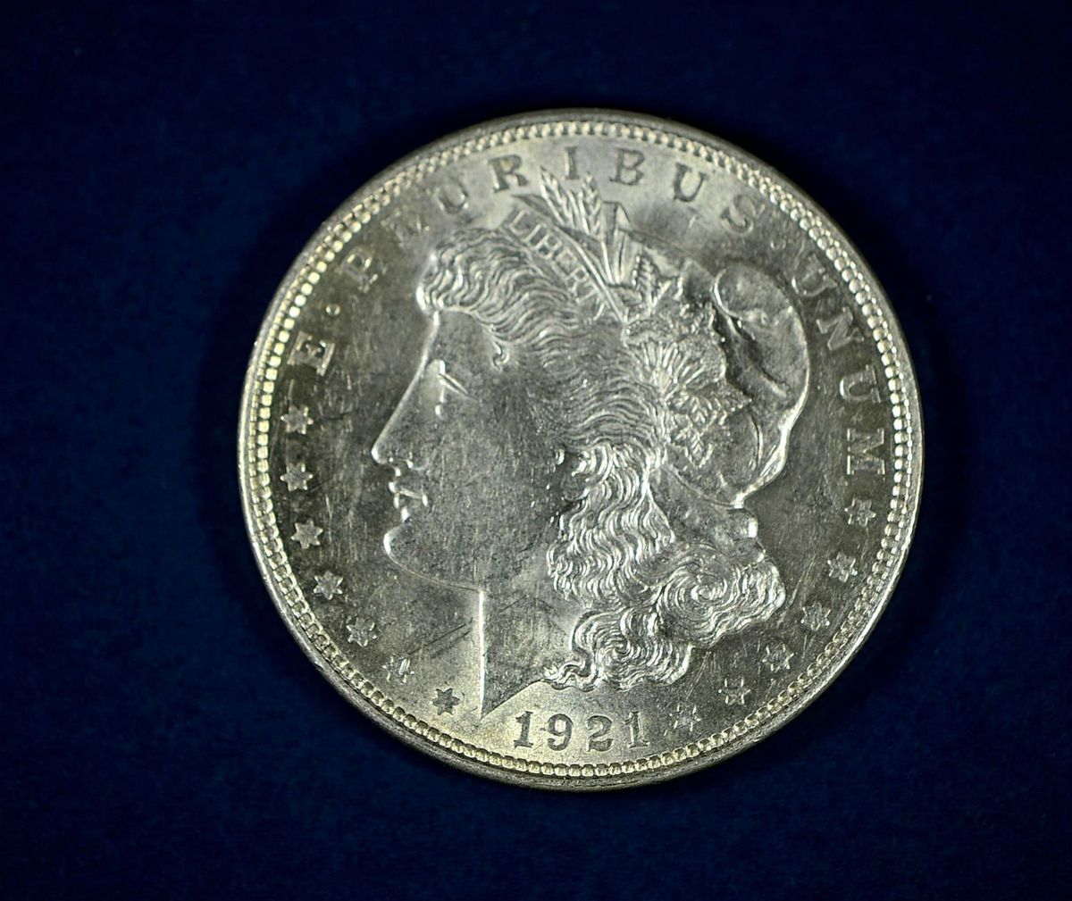 1921 Morgan Dollar In AU BU Condition Well Struck