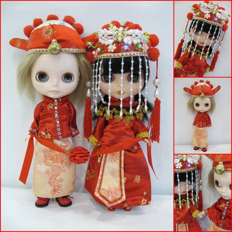 blythe Outfit Chinese Wedding Traditional Dress Set★