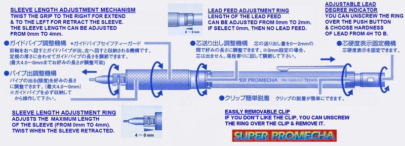 OHTO SUPER PROMECHA PM 1503S 0.3MM DRAFTING MECHANICAL PENCIL