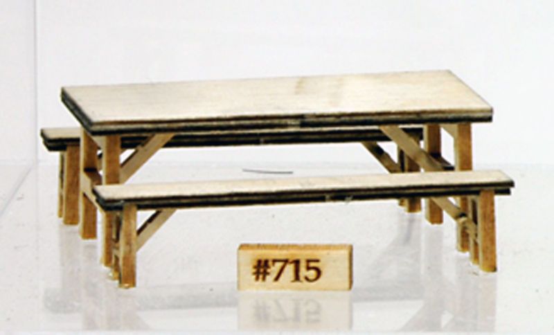 BANTA MODELWORKS Throptons Furniture Mess Hall Table Benchs O BM715 