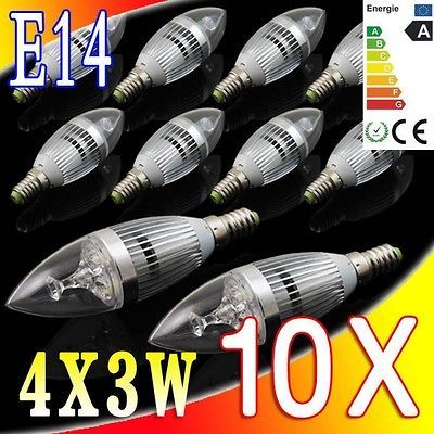 10X E14 White 12w Actual 4.5W LED Crystal Light LED Spot Light bulb 