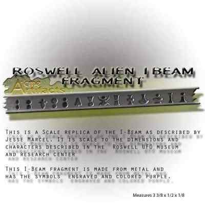 roswell crash alien ship i beam fragment ufo alien one