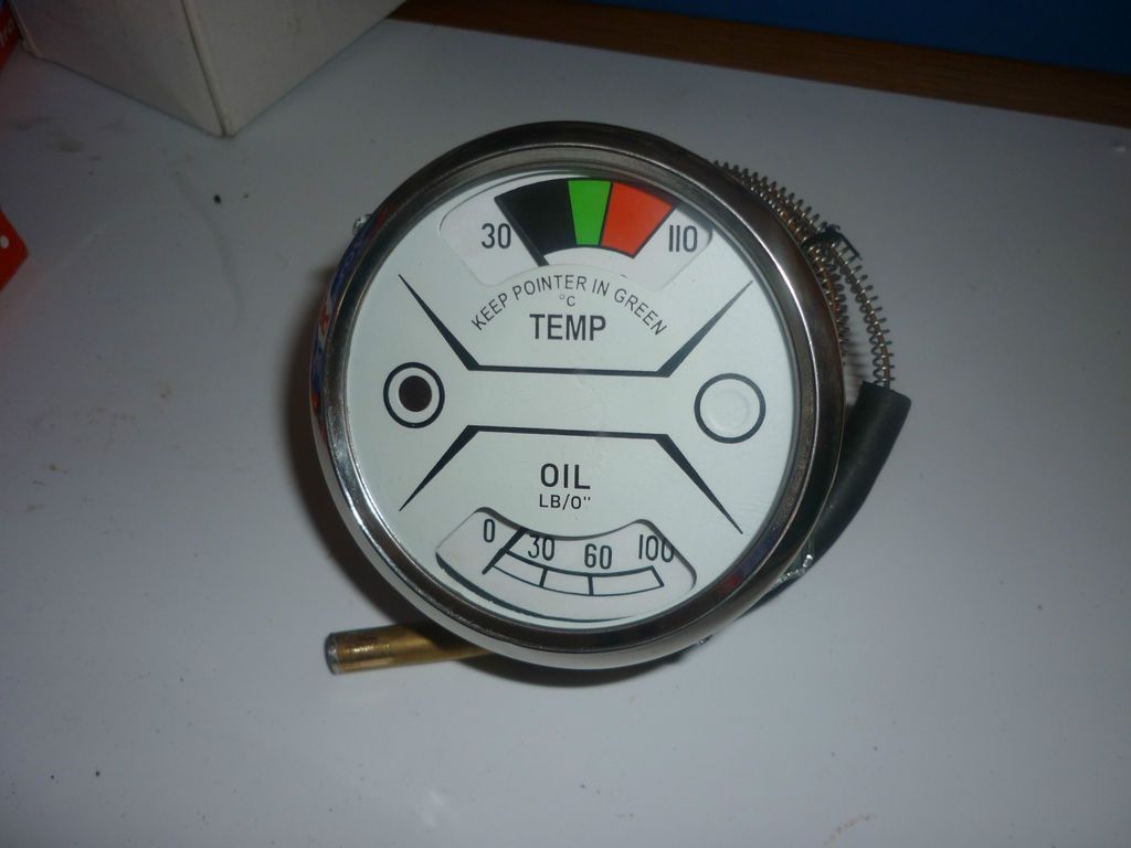 NUFFIELD 10/60 OIL/TEMPERATUR​E GAUGE WHITE FACE UK MADE QUALITY 