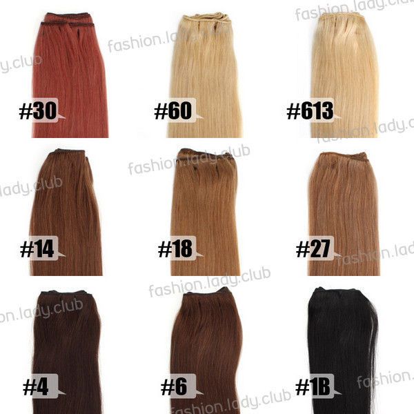 16 ~ 24 100g Straight 100% Human Hair Weaving Hair Weft Extensions 9 