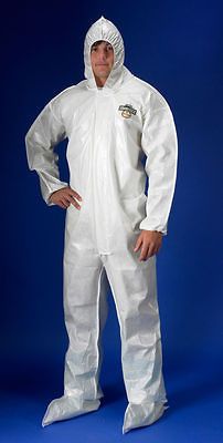 CHEMMAX 2 COVERALL SIZE LARGE L WHITE HAZMAT SARANEX SUIT C44414 L NEW 