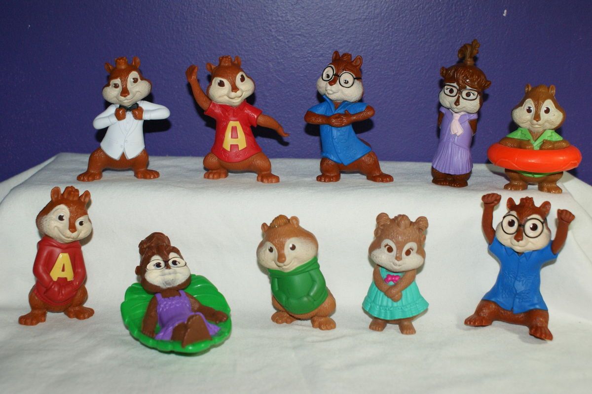 Alvin and the Chipmunks McDonalds toys Chipwrecked & Squeakquel Happy 