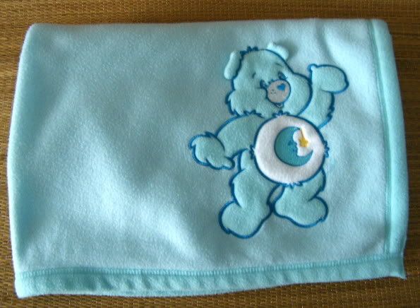 Care Bears Aqua Blue Bedtime Bear Fleece Baby Blanket