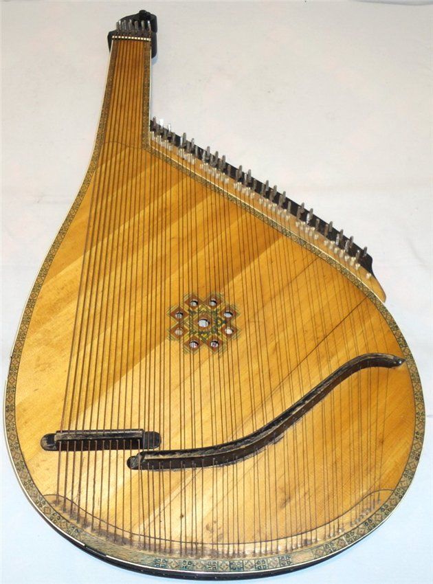 Antique Old Ukrainian Bandura 55 Strings Original Folk Instrument Kyiv 