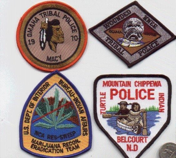    POLICE PATCH MOUNTAIN CHIPPEWA TURTLE INDIAN BELCOURT NORTH DAKOTA