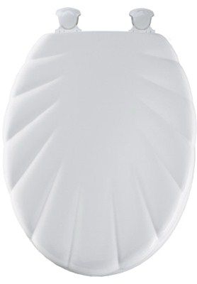 Bemis 122EC 000 Bemis White Elongated Wood Toilet Seat Shell Design 