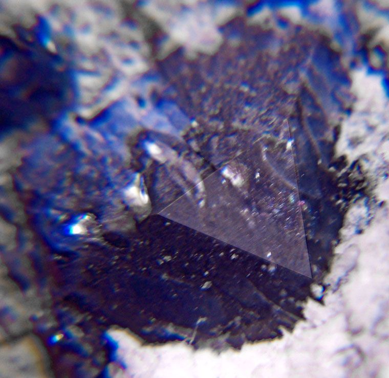 20 Sharp Royal Blue Benitoite Crystals on 2Matrix CA