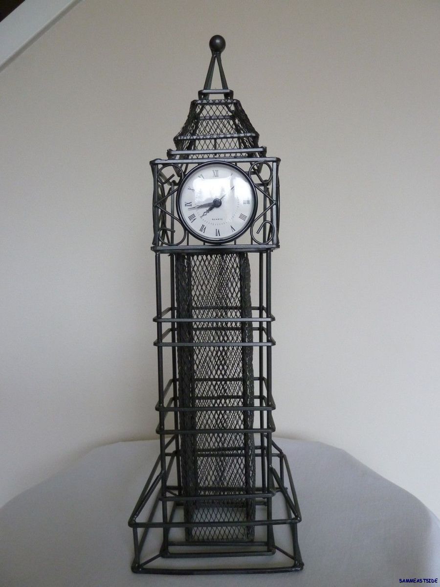   Iron Big Ben Table Desk Clock Stands 2 Tall Quartz Clock