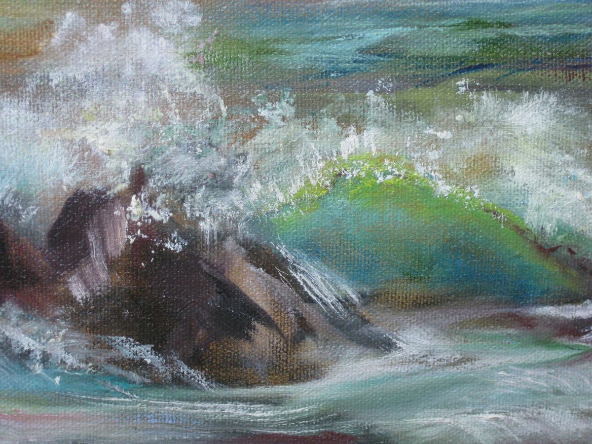Original Big Sur Oil on Canvas by California Artist Signed