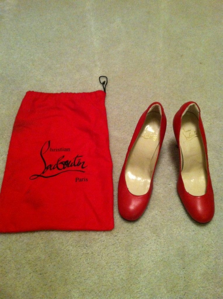 Blu Cantrells Christian Louboutin Red Leather High Heels