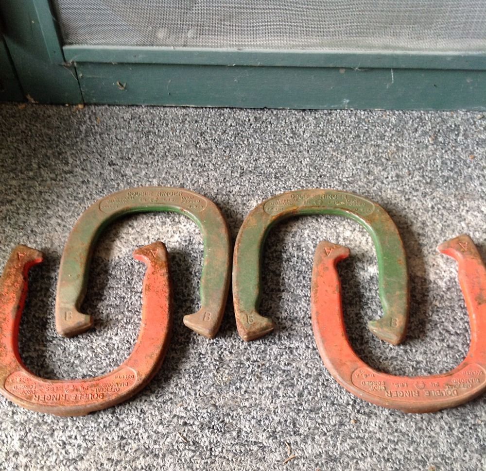 Vintage 1965 Diamond Double Ringer Pitching Horseshoes 2 1 2 Lb Duluth 