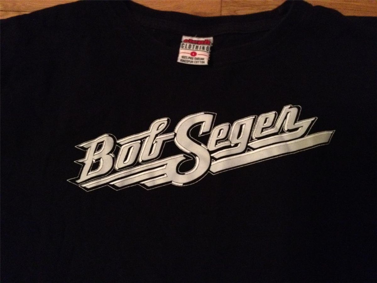 Bob Seger Black T Shirt Silver Bullet Band Old Time Rock N Roll Large 