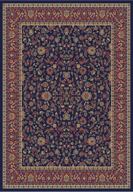 Area Rug Navy Blue Traditional Soft Casual Border Red Ivory Oriental 