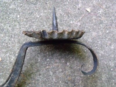 Antique Primitive Early Hand Wrought Iron Candle Sconce