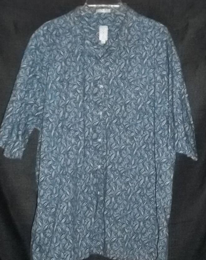 Burma Bibas XXL Blue Floral Cotton Lawn Matched Pocket Shirt