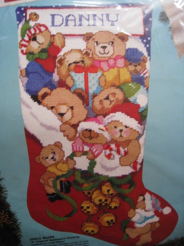 Christmas Bucilla Needlepoint Stocking Kit Jingle Bears Gillum Size 18 