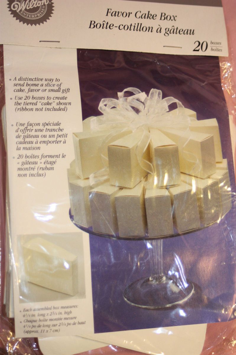 20pc White Wilton Wedding Favor Cake Slice Boxes