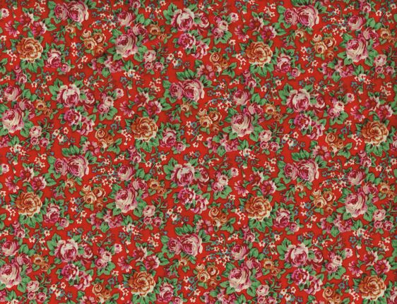 Quilt Quilting Fabric Concord Calico Flowers Jubilee Red Green Pink 