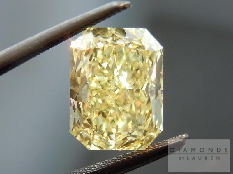 14ct Fancy Yellow VS2 Radiant GIA Diamond Halo Ring R4681 Diamonds 