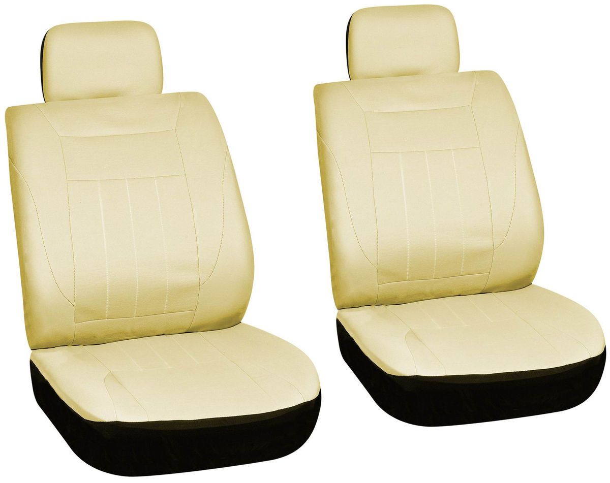 Piece Solid Tan Front Car Seat Cover Set Bucket Chairs  