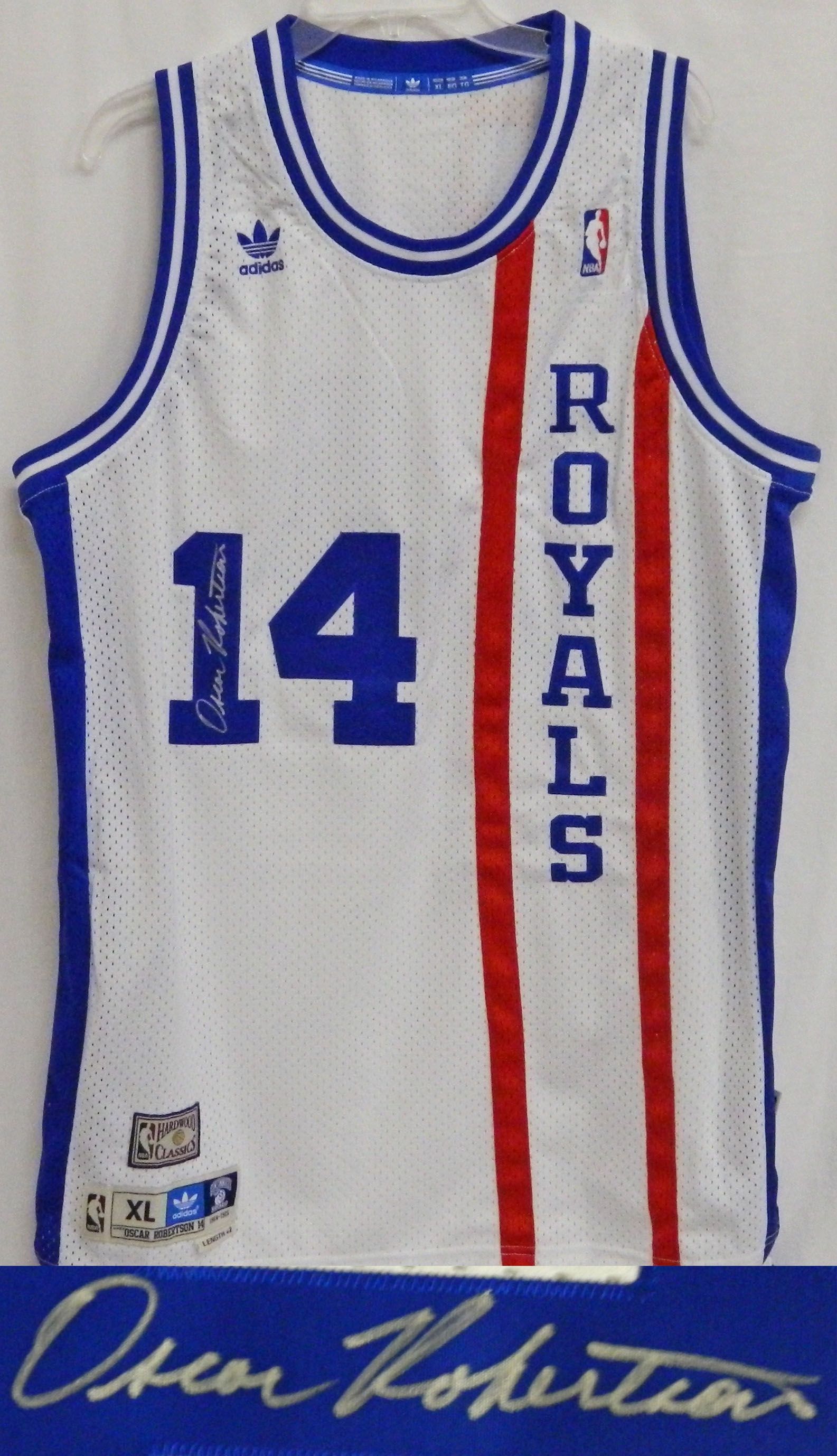 Oscar Robertson signed Cincinnati Royals Throwback Adidas Premier