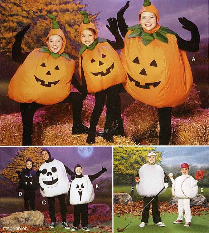 Adult Childs Ball Costumes Pattern Pumpkin Ghost