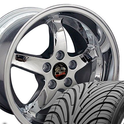 17 9 10 5 Chrome Cobra Wheels ZR Tires Rims Fit Mustang® GT 94 04