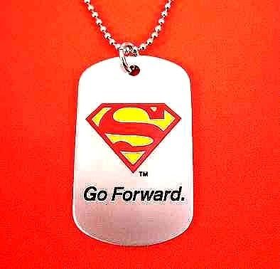 Christopher Reeve Superman Dog Tag Necklace C R Paralysis Research