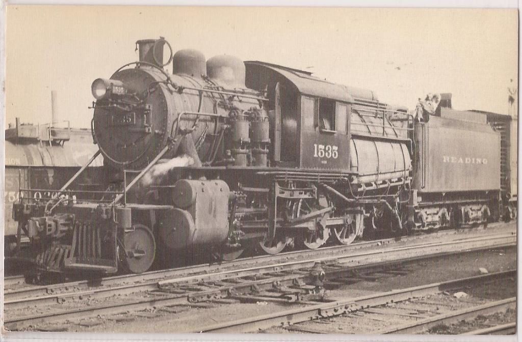 Reading Railroad Postcard Train Steam Locomotive 2 8 0 Engine #1535
