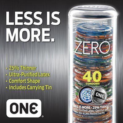 One Condoms Zero Ultra Thin Purified Latex Condoms 40ct