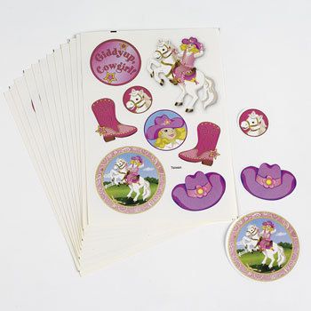  Cowgirl Stickers Birthday Party Favors Games Horse Decorations