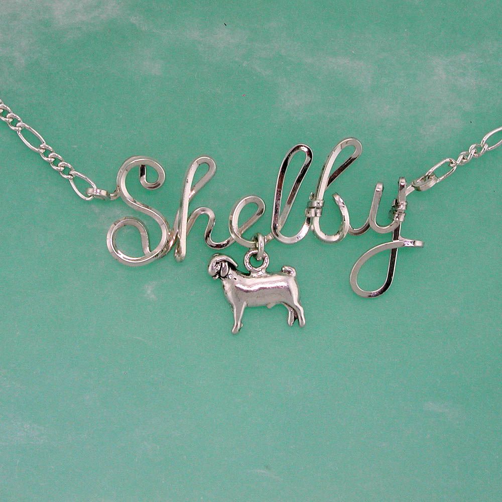 EACH CUSTOM DESIGNED NAME NECKLACE COMES WITH A RAM BOER GOAT CHARM