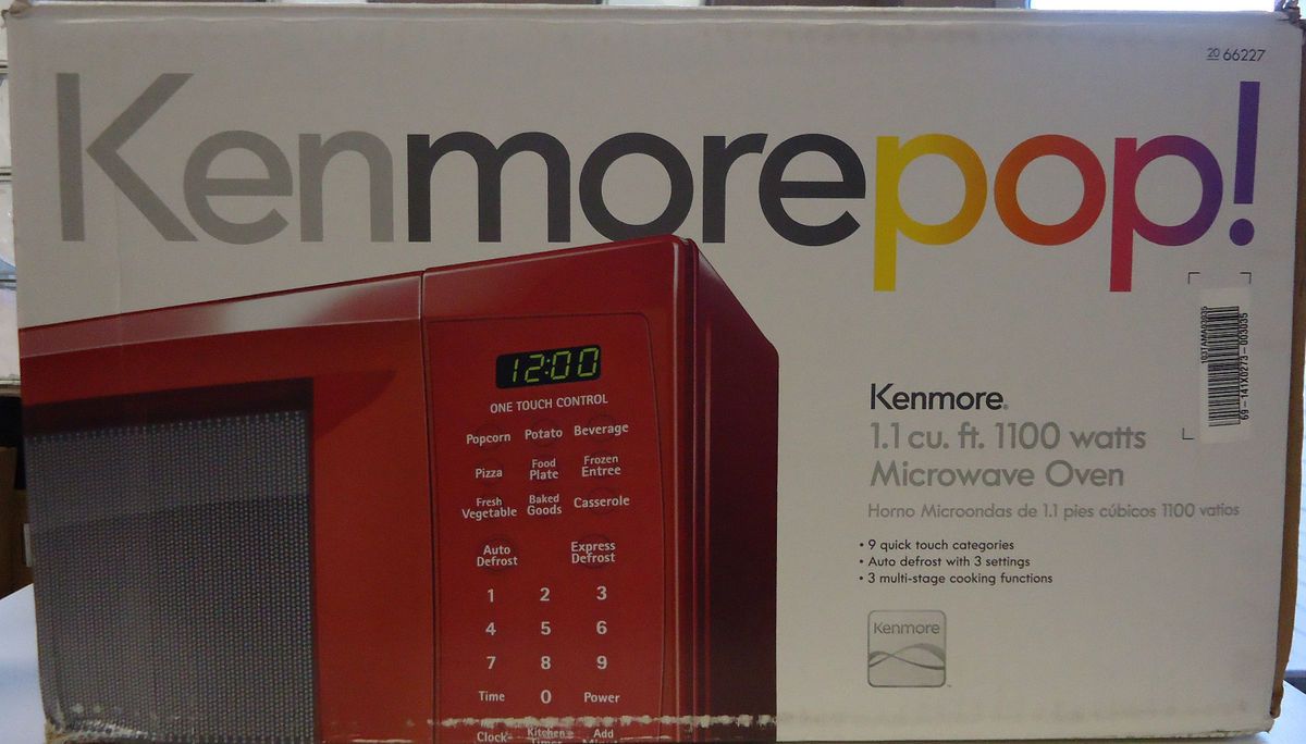 Kenmore Red 1.1 Cu. Ft. 1100 Watts Countertop Microwave Oven   NEW