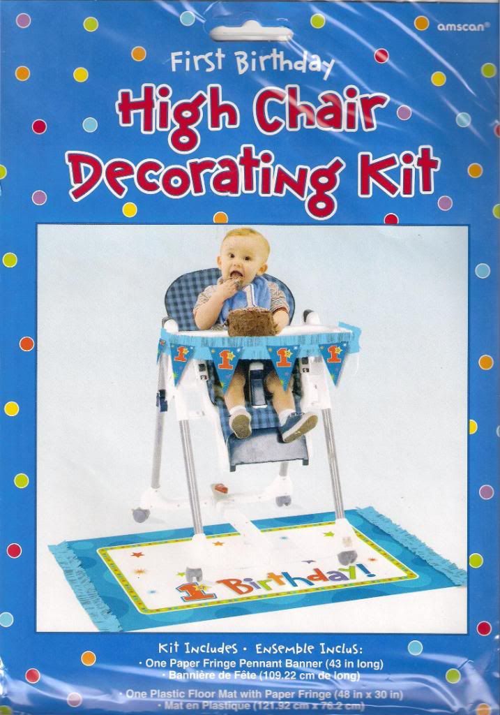 First 1st Birthday High Chair Decorating Kit Boy Girl